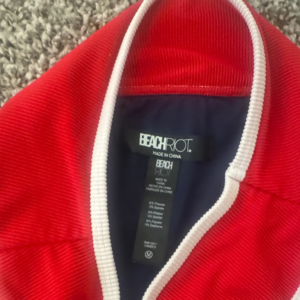 Red and navy High-Waisted Bikini Bottoms - Picture 3 of 4